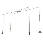 Emibig Hanglamp Fuji Staal Zwart | Geschikt voor 1x E14 - Max 10W, 1x GU10 - Max 10W, 2x GX53 - Max 10W