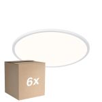 Voordeelpak 6x Nordlux LED Plafondlamp Oja 42 Wit 24W 2200lm - 830-840 CCT | IP54 - Dimbaar