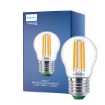 Philips MASTER LED Kaars Ultra Efficient E27 Kogel Helder 2.3W 485lm - 827 Zeer Warm Wit | Vervangt 40W