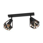 Eglo Plafondlamp Carlton 7 Staal Zwart Koper | IP20 - Geschikt voor 2x E27 