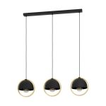 Eglo Hanglamp Callow Staal Hout Zwart Bruin | IP20 - Geschikt voor 3x E27 