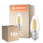 Voordeelpak 10x Ledvance Classic LED E27 Kaars Filament Helder 3.4W 470lm - 827 Zeer Warm Wit | Dimbaar - Vervangt 40W