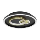 Eglo Wand en Plafondlamp Tiriolo Staal Zwart Goud 14W 1800lm - 840 Koel Wit | IP20 